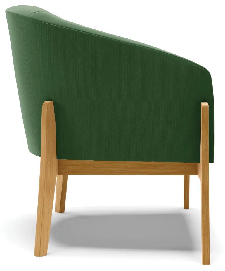 Poltrona Decorativa Base de Madeira kit 2 Stella Suede D03 - D'Rossi - Verde