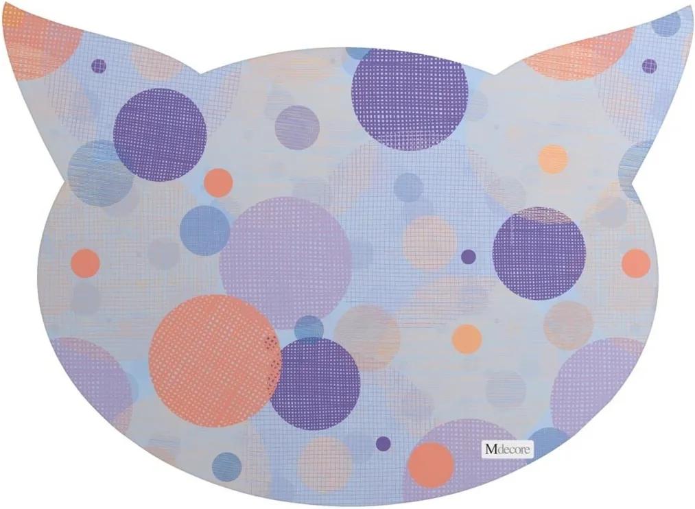 Tapete PET Mdecore Cabeça de Gato Geométrico Colorido 54x39cm