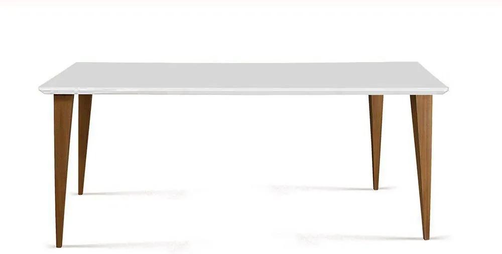 Mesa Olivia 180cm Branco/Castanho - Daf Mobiliário