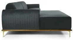 Sofá 255cm 4 Lugares com Chaise Esquerdo Pés Gold Molino C-317 Veludo