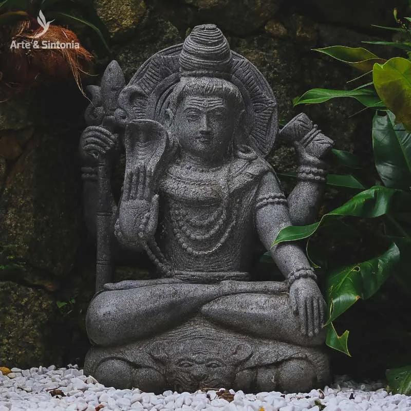 Escultura Shiva em River Stone | Bali