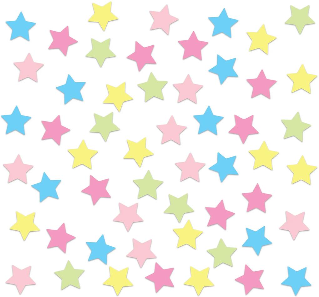 Adesivo de Parede Estrelas Coloridas Candy Colors 54un