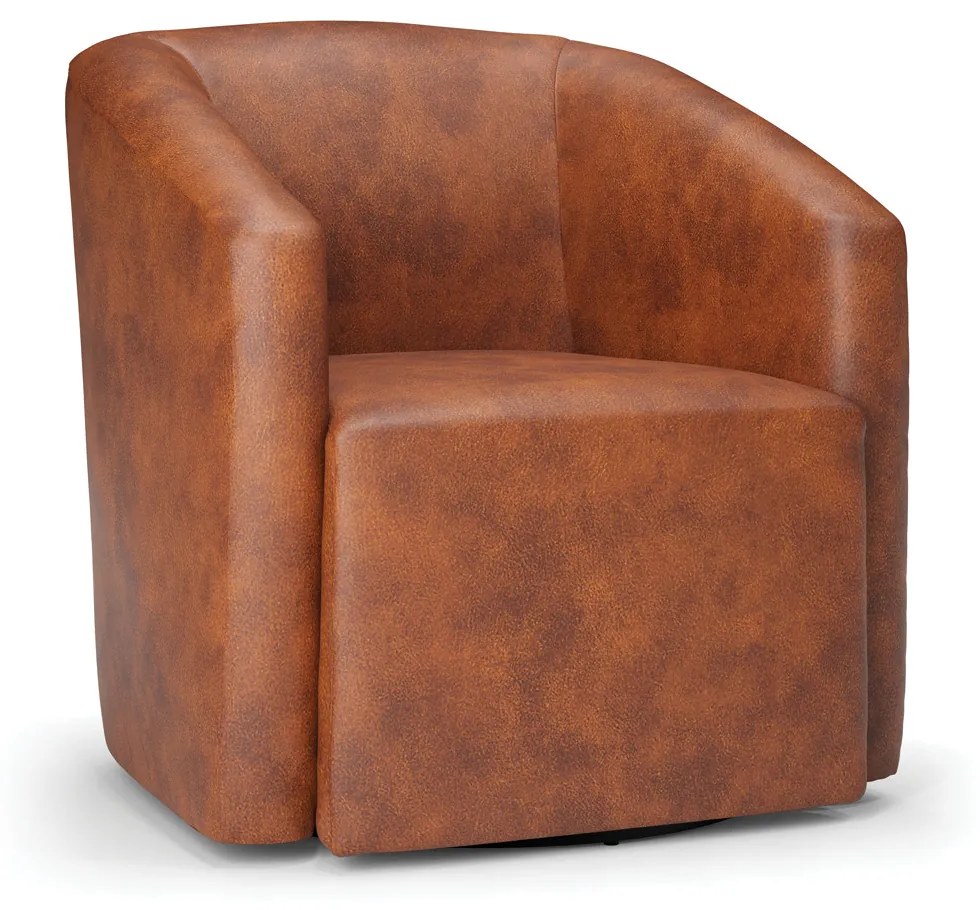 Poltrona Decorativa Base Giratória Stella Max Sintético PU D03 - D'Rossi - Nozes