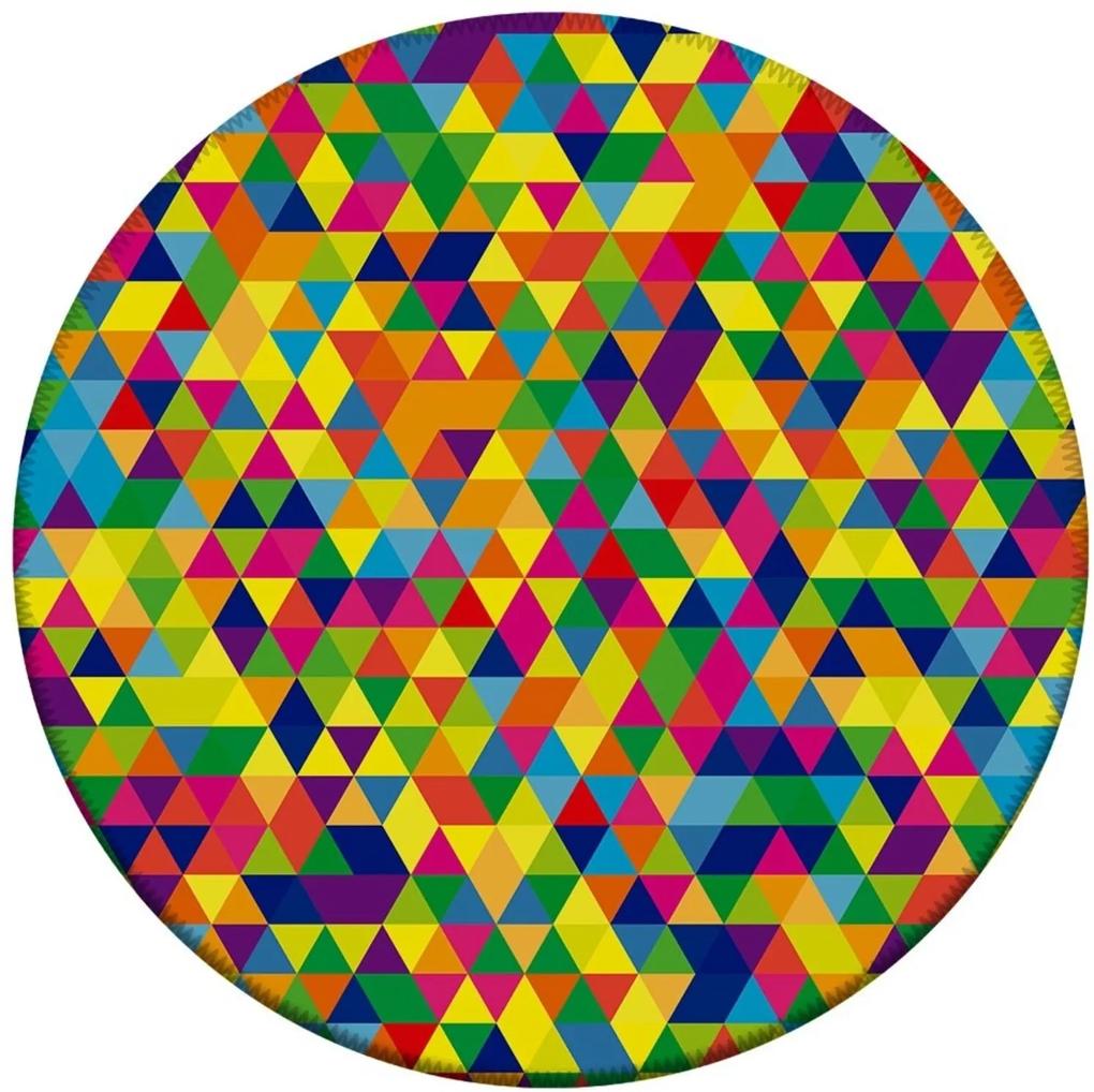 Tapete Love Decor Redondo Wevans Triângulos Multicolorido 94cm