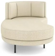 Chaise Longue Divã 164cm Braço Direito Logus D06 Linho Creme - Mpozena