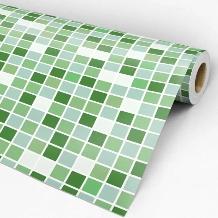 Papel de parede adesivo pastilha verde