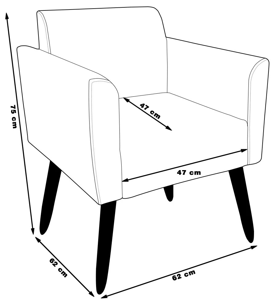 Poltrona Decorativa Isabella Pés Palito Madeira Suede Cinza G19 - Gran Belo