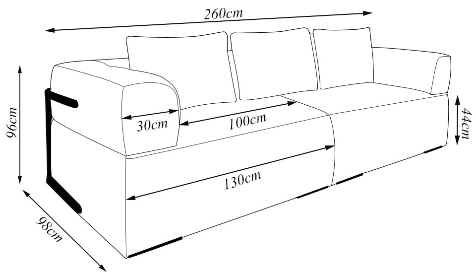 Sofá Bipartido 4 Lugares com Almofadas Soltas 260cm Nuuk Linho Off White G63 - Gran Belo