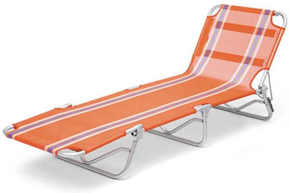 Cadeira Espreguiçadeiratextilene Aluminio Listrada Br/Az Listrado Belfix Laranja
