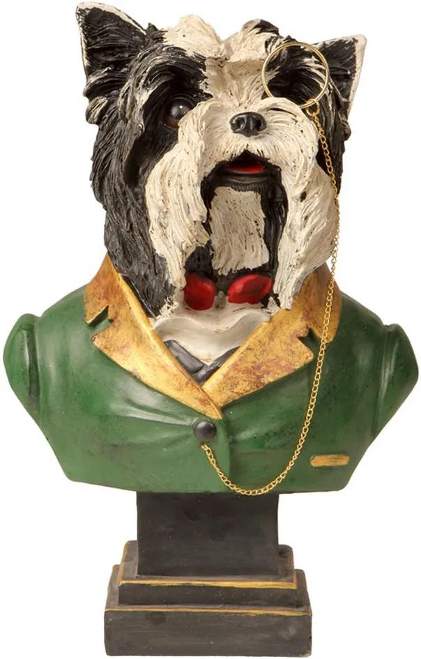 Escultura Decorativa de Resina Busto Cachorro Baskerville