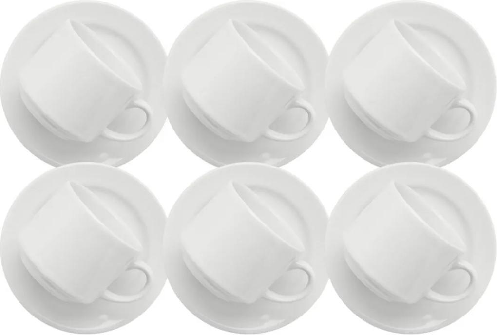 Conjunto de Xicaras de Chá Oxford Cerâmica Donna 12 Peças Branco