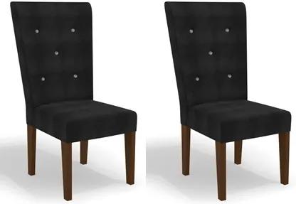 Kit 2 Cadeiras CAD109 para Sala de Jantar Walnut/Jet Black - Kappesberg