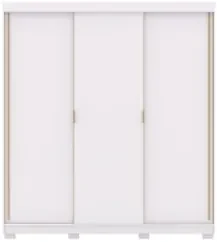 Guarda Roupa Casal 200cm 3 Portas Duke Flex Branco/Camarim V02 - Mpoze