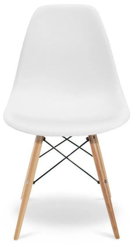 Cadeira Eiffel Eames Base Madeira Sala de Jantar Branco F02 - D'Rossi