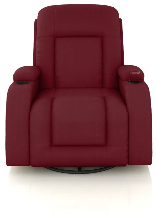 Poltrona do Papai Reclinável Giratória e Balanço Sala de Cinema Crihs Manual Glider PU Vermelho G23 - Gran Belo