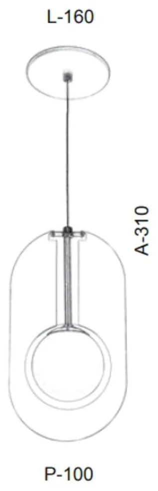 Pendente Globo Corte Laiser 16X10X31Cm Metal E Globo Ø10Cm 01Xg9 |Old... (CAFÉ, AMBAR)