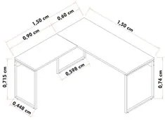 Mesa em L e Estante para Escritório Studio Industrial M18 Branco - Mpo