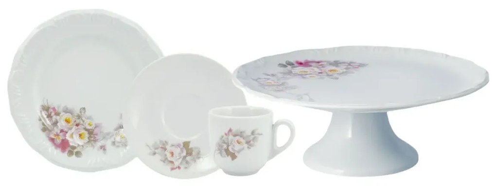 Aparelho Bolo 19 Peças Porcelana Schmidt - Dec. Eterna Pampa