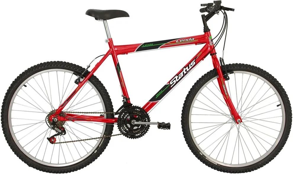 Bicicleta Status Bike Lenda Aro 26 18 Marchas - Vermelha