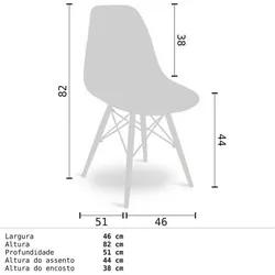Kit 02 Cadeiras Eiffel Charles Eames F01 Preta Base de Madeira DSW - M