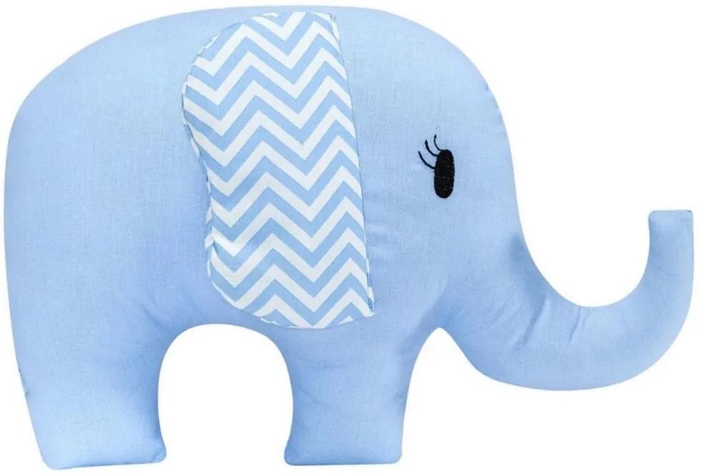 Almofada I9 Baby Decorativa Elefante Azul c/chevron