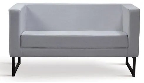 Sofa Dafne 2 Lugares Linho Cinza Base Preta 130cm - 61330 Sun House