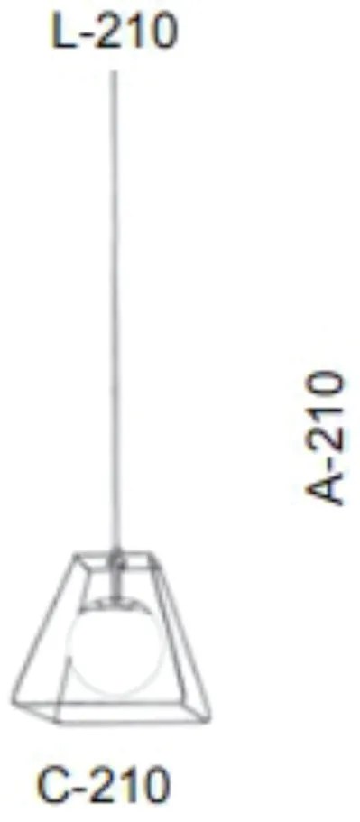 Pendente Aramado Com Globinho 21X21X21Cm 1 X G9 Metal E Globo Ø12Cm |O... (CHAMPANHE)