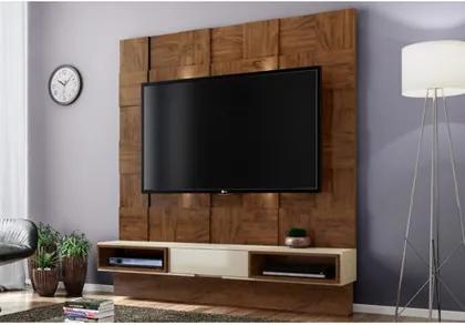 Painel Home Suspenso para TV com LED TB125L Nobre/Off White - Dalla Costa
