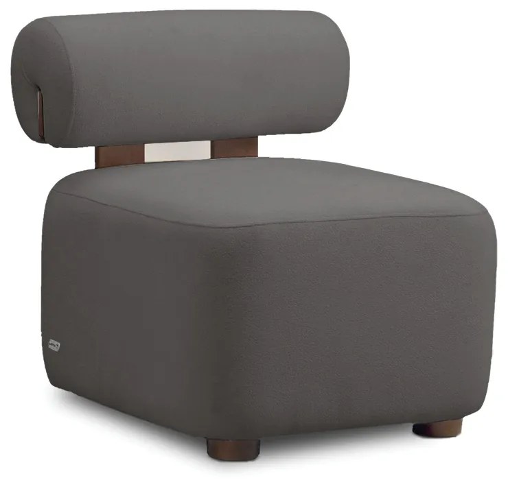 Poltrona Decorativa para Sala Helora Bouclê E03 - D'Rossi - Cinza escuro