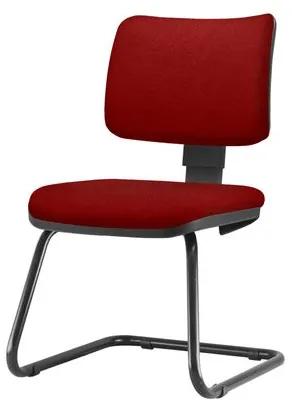 Cadeira Zip Assento Courino Vermelho Base Fixa Preta - 54433 Sun House