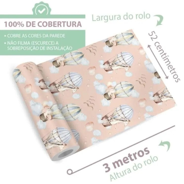 Papel Infantil Safari Rosa Quarto Menina Aquarela Dcorando