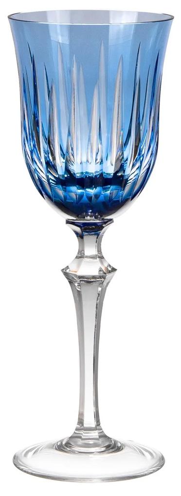 Taça de Cristal Lapidado Artesanal p/ Vinho Tinto - Azul Claro  Azul Claro