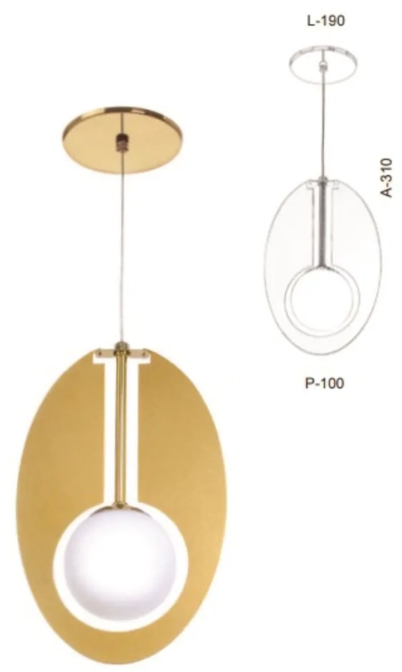 Pendente Globo Corte Laiser 19X10X31Cm Metal E Globo Ø10Cm 01Xg9 |Old... (CHAMPANHE, AMBAR)