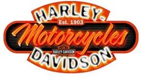 Placa Decorativa em MDF Formato Moto Harley Davidson Letreiro
