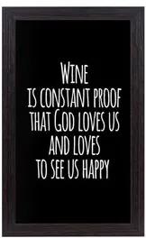Quadro Porta Rolhas de Vinho Deus quer a nossa Felicidade