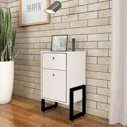 Mesa de Cabeceira Wooli 2 Gavetas Branco - Fit Mobel