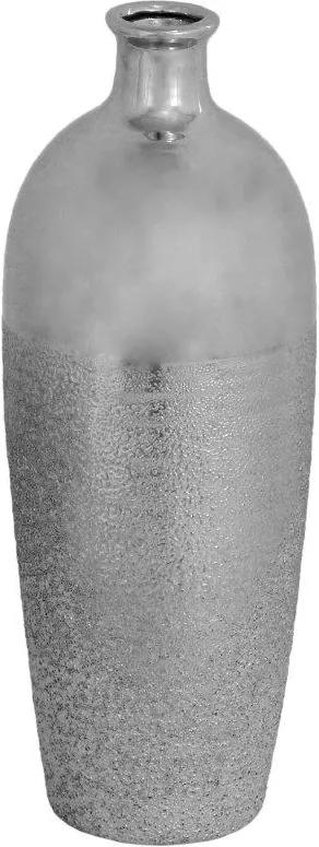 Vaso Decorativo em Cerâmica Prata - 43x13x13cm