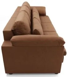 Sofá Retrátil 3 Lugares Para Sala 297cm Dijon Couro Mel S07 - Mpozenat