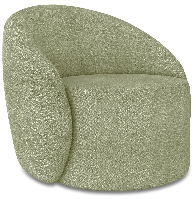 Poltrona Decorativa Orgânica Giratória Lua Bouclê D03 - D'Rossi - Verde Pistache