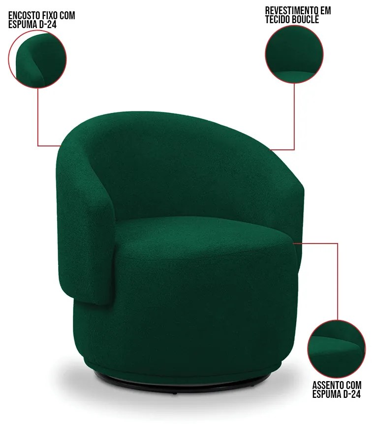 Poltrona Decorativa Orgânica Névoa Bouclê E03 - D'Rossi - Verde