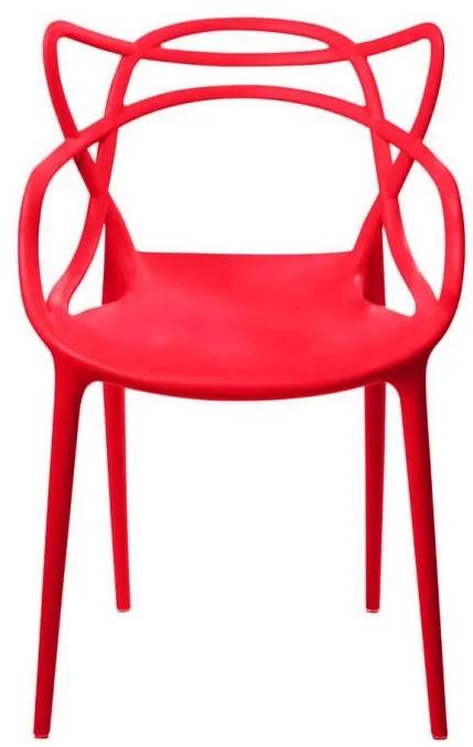 Kit 04 Cadeiras Allegra Vermelho e 01 Mesa de Jantar 04 Lugares Jade 90 cm Preto Base Metálica Industrial Preto - D'Rossi