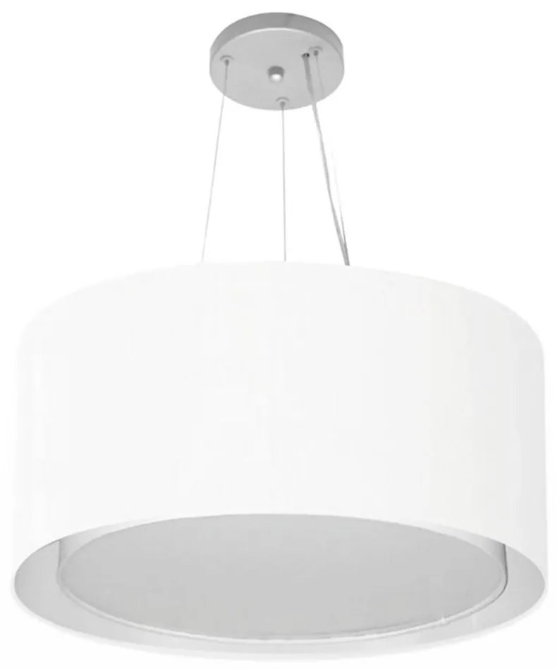 Lustre Pendente Cilíndrico Duplo Vivare Md-4300 Cúpula em Tecido 50x30cm - Bivolt