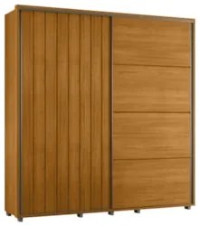 Guarda Roupa Casal 230cm Com 2 Portas Verbena Cinamomo Z10  - Mpozenat