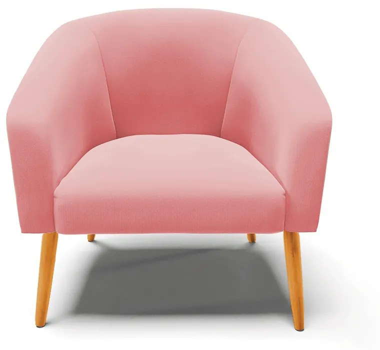 Poltrona Decorativa Pé Palito Castanho kit 2 Stella Suede D03 - D'Rossi - Rose