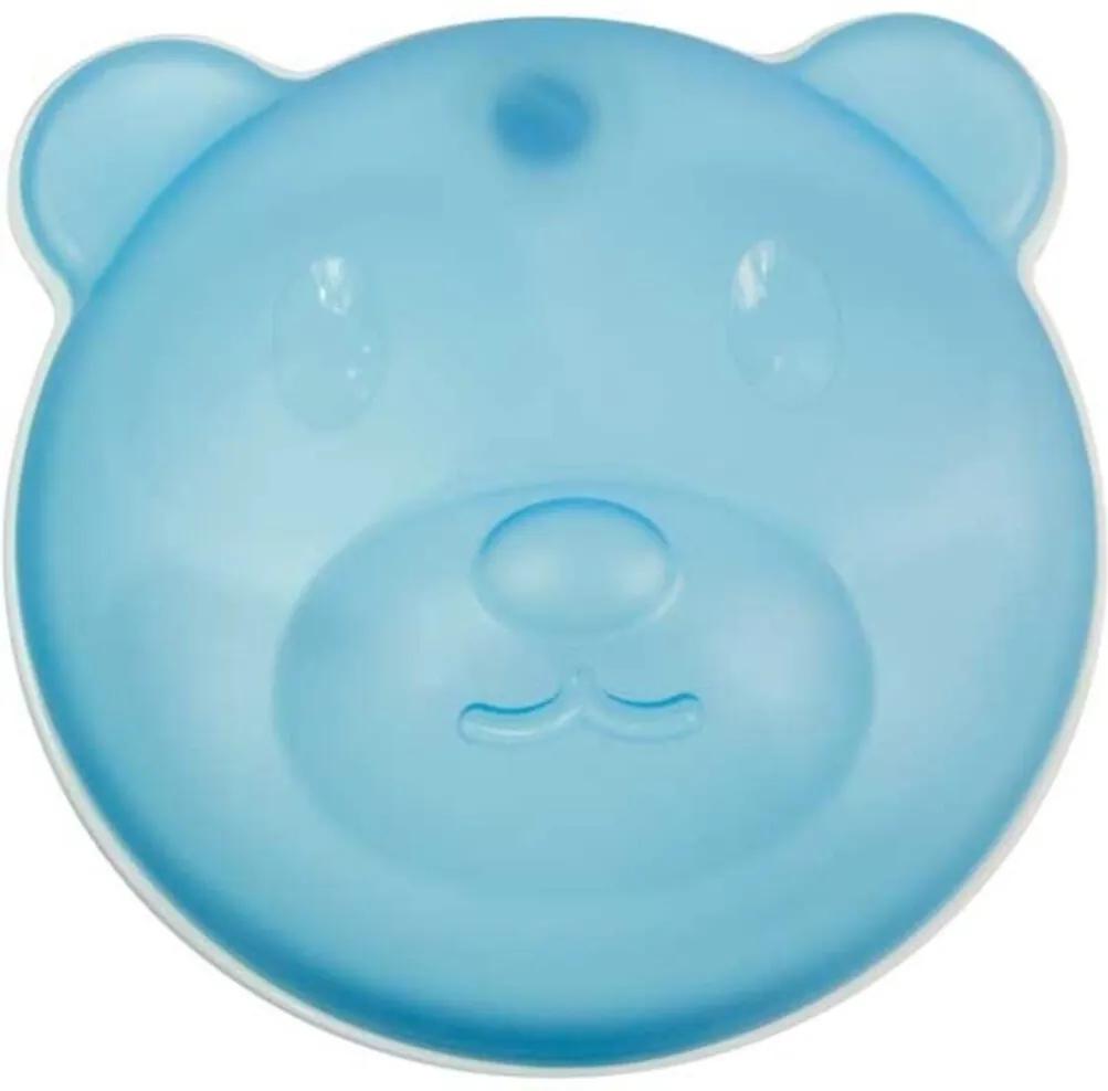 Prato Térmico Urso Com Ventosa E Tampa Azul Girotondo Baby Azul