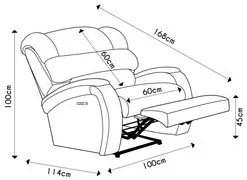 Poltrona do Papai Reclinável Kalie Elétrica Botão LED Massagem FH9 Vel