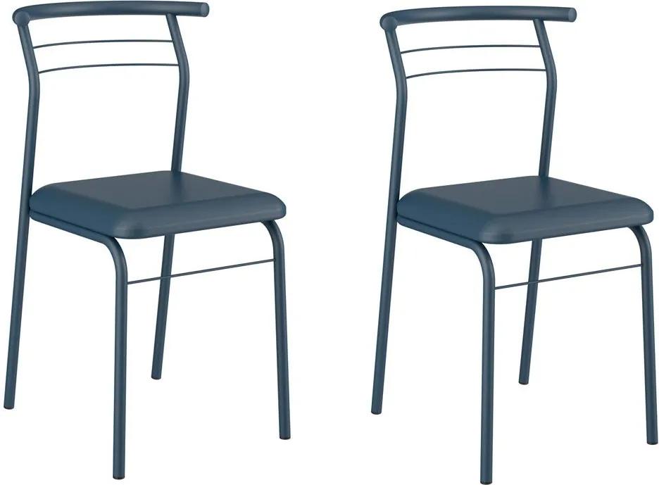 Cadeiras para Cozinha Kit 2 Cadeiras 1708 Azul Nortuno - Carraro Móveis