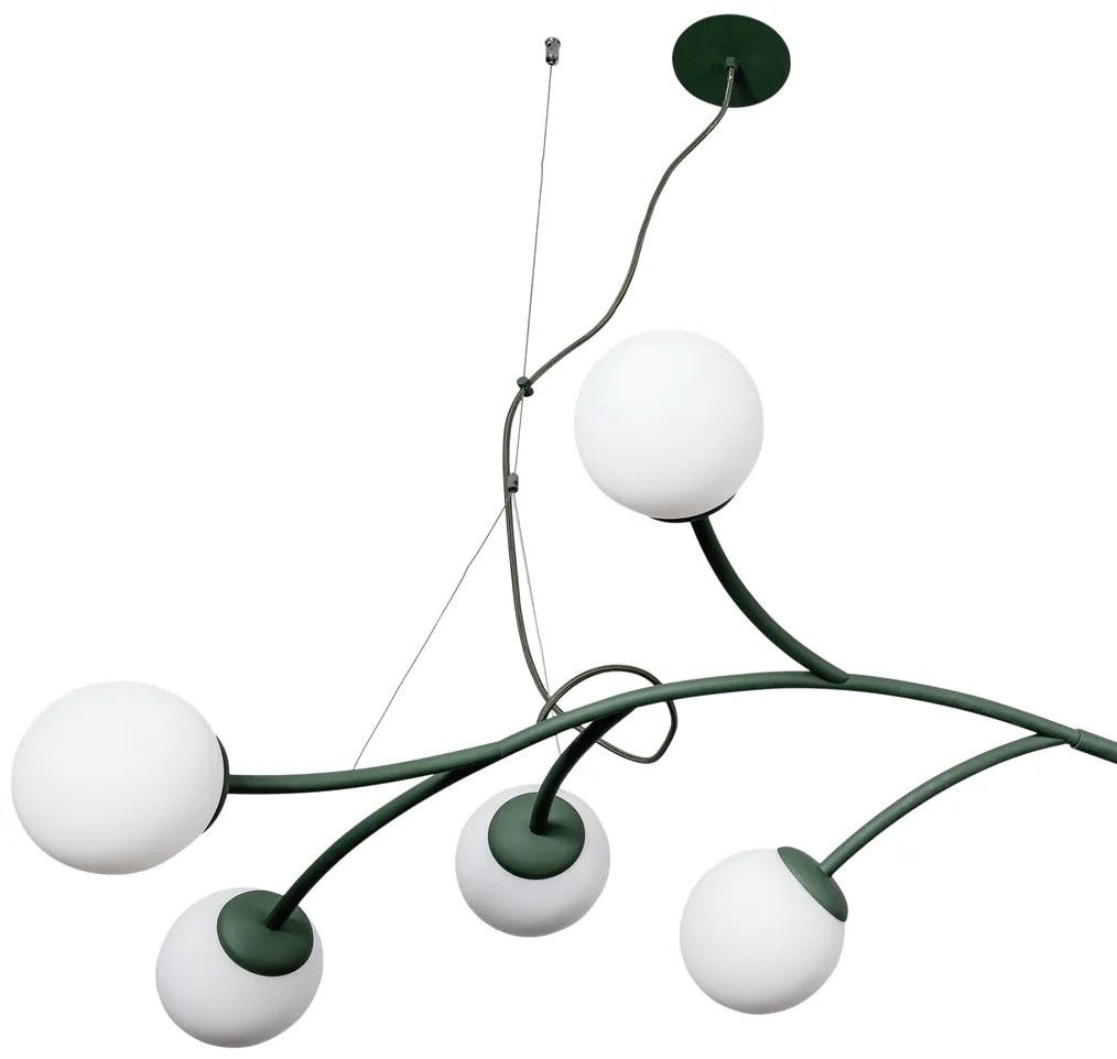 Pendente Zucca 65X142Cm 10Xg9 Cabo Aço Chumbador + Cabo Rayon / Globo... (PT / CB-PV - Preto Texturizado / Cobre Brilho Polido Verniz, AMBAR)