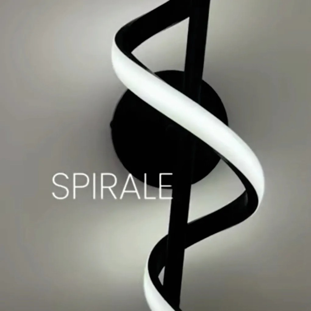 Arandela Spirale 15X17X42Cm Led 8W 3000K Bivolt Preto - Usina Imports...