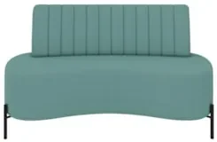 Sofá 2 Lugares 135cm Pés Aço Preto Tamar Z08 Boucle Azul - Mpozenato